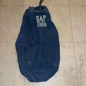 Vintage GAP 90's Large Blue Army Surplus Canvas Cargo Laundry Storage Duffel Bag